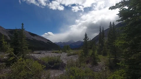 Spring Storms Pass over the Rocky Mountains 2018 Stock Footage 91726425