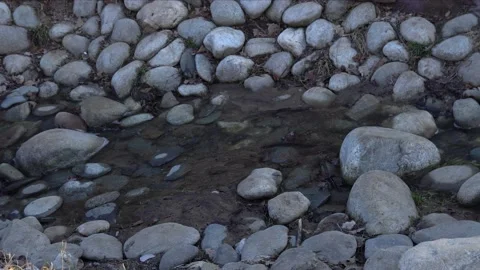 Spring stream flows over the stones Stock Footage 161084149