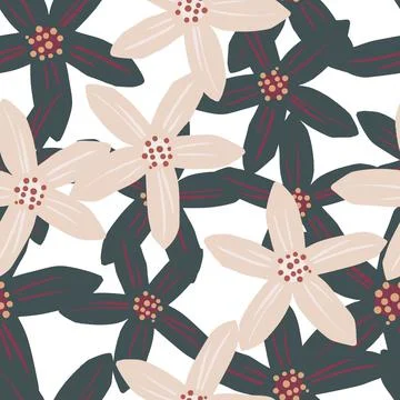 Spring style floral seamless pattern with random mandarins flower shapes. Iso Illustrazione stock