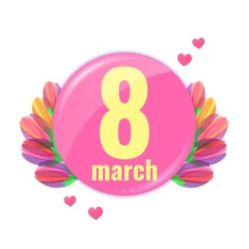 Spring stylish 8 march banner Stock Illustration