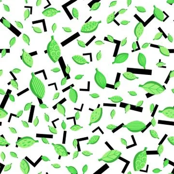 Spring stylized leaves seamless vector pattern Stock Illustration