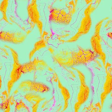 Spring summer abstract seamless pattern with strokes and spots. Stock Illustration