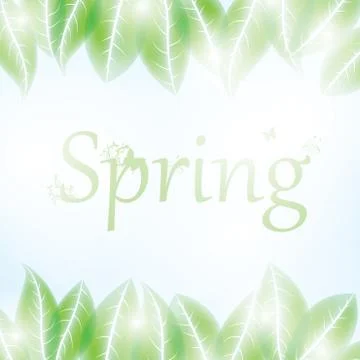 Spring summer leaves with sun light Stock Illustration