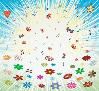 Spring summer sunrise abstract background Stock Illustration