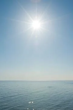A Spring sun beats down on the cold waters of Southern Georgian Bay near the Stock Photos