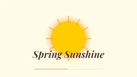 Spring sun greeting vector logo concept for seasonal light and renewal Stock Footage 336805674
