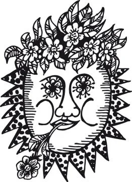 Spring sun, Retro Vector Illustration Stock Illustration
