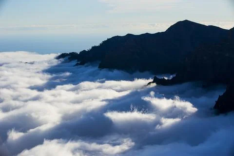 Spring sunset in Caldera De Taburiente Nature Park, La Palma Island, Canary I Фото