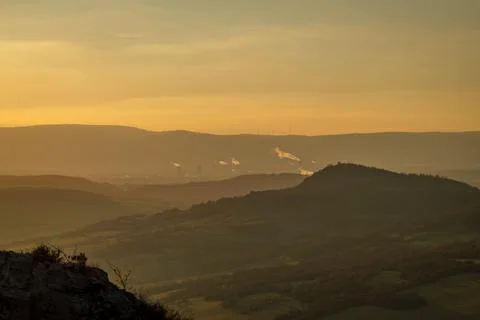 Spring sunset color evening view from Boren hill Fotos Stock
