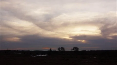 Spring sunset Stock Footage 74356781