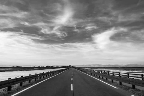 Spring sunset in the lagoon of Grado Stock Photos