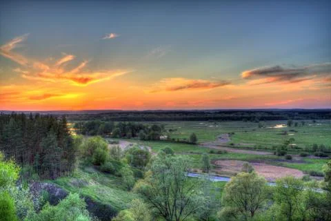 Spring sunset. Stock Photos