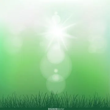 Spring sunshine and grass grows Stock Illustration