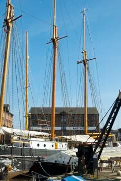 Spring sunshine, Gloucester Docks, UK Stock Photos