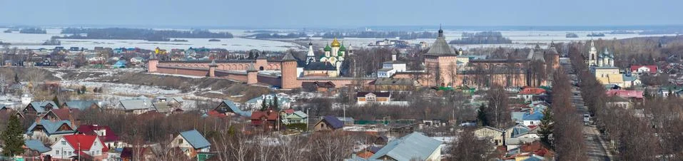Spring in Suzdal, panorama. Stock Photos
