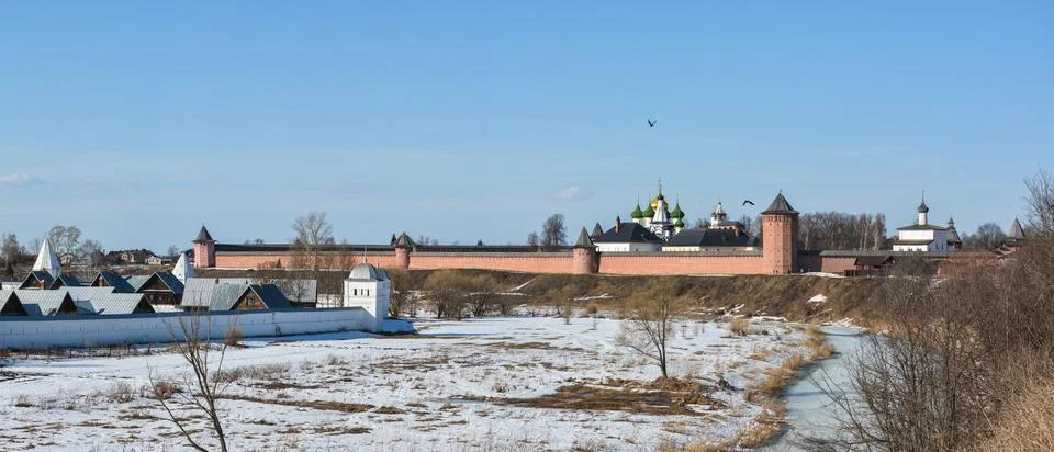 Spring in Suzdal, panorama. Stock Photos