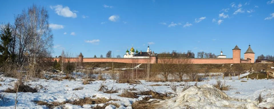 Spring in Suzdal, panorama. Stock Photos