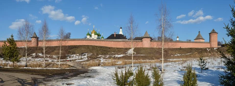 Spring in Suzdal, panorama. Stock Photos