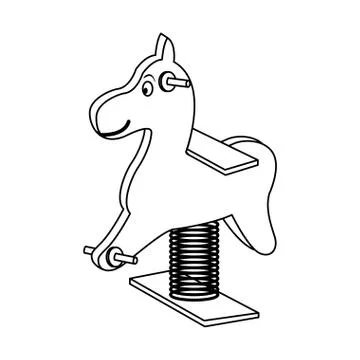 Spring swing horse icon, flat design Stock-Illustration