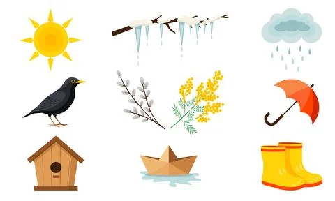 Spring Symbols Stock Illustration
