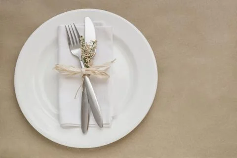 Spring table setting Foto stock