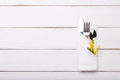 Spring table setting Stock Photos