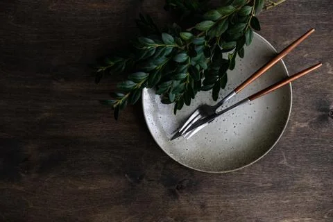 Spring table setting Stock Photos