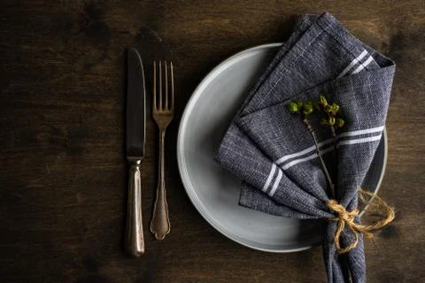 Spring table setting Stock Photos