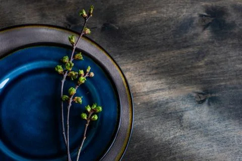 Spring table setting Stock Photos