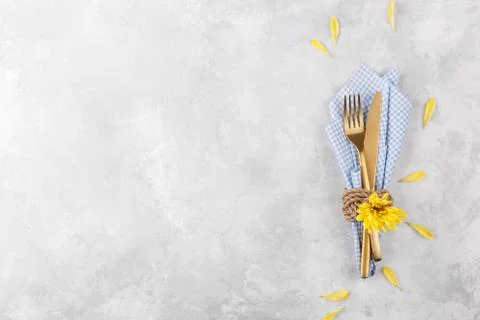 Spring table setting Stock Photos