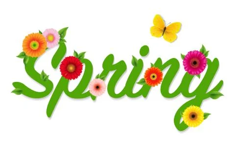 Spring Text Stock Illustration