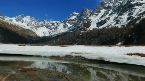 Spring thaw in the Italian alps Stock Footage 139090422