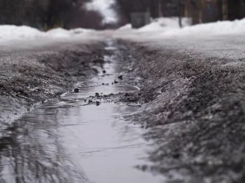 Spring thaw running stream Stock-Fotos