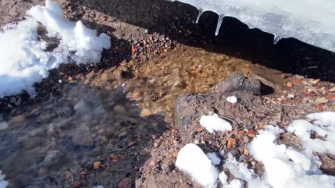 Spring thawed ice. Ice and snow melting. Stock Footage 150307710