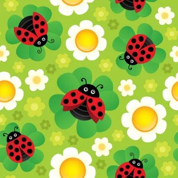 Spring theme seamless background Stock Illustration