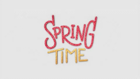 Spring Time Animation Text Alpha Channel | Stock Video | Pond5