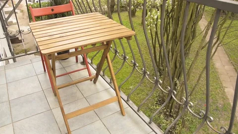 Spring time in balcony Stock Footage 129767820