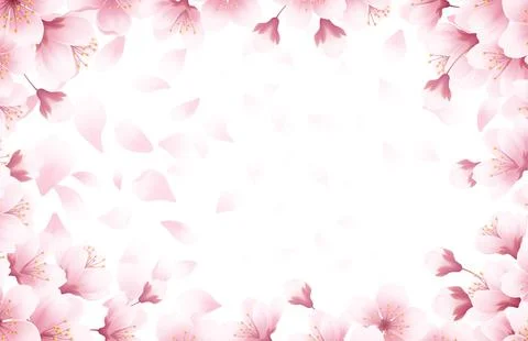 Spring time beautiful background with spring blooming cherry blossoms. Sakura Stock Illustration