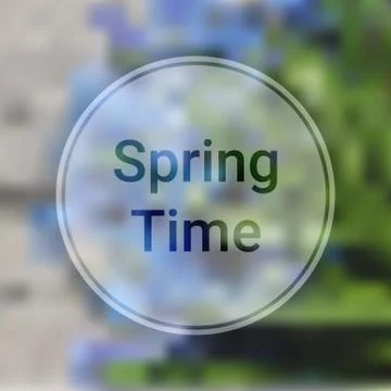 Spring Time Blurred Background with Blue Flowers Stock Illustration