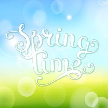 Spring time on bokeh background. Stock Illustration