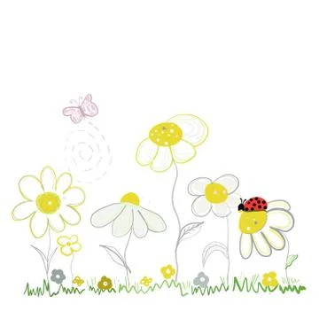 Spring time daisies Stock Illustration