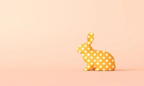 Spring time easter bunny with a spotted pattern. 3D Rendering Stock Illustration