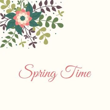 Spring Time Floral square posters. Social media Springtime post templates ... Stock Illustration