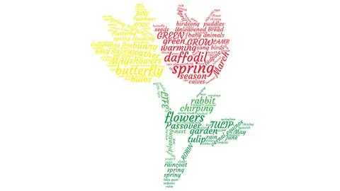 Spring Time Flowers Word Cloud Illustration Stock Illustration