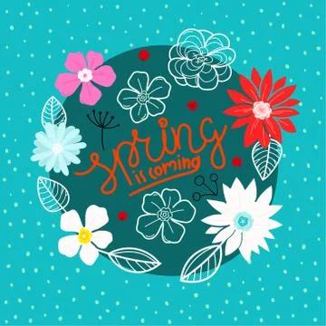 Spring time good time vector concept with calligraphic inscription Stock Illustration