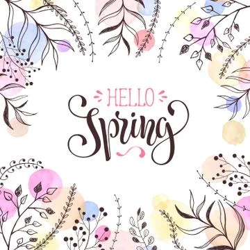 Spring time greeting card Stock Illustration