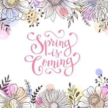 Spring time greeting card Stock Illustration