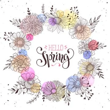 Spring time greeting card Stock Illustration