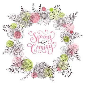 Spring time greeting card Stock Illustration