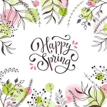 Spring time greeting card Illustrazione stock